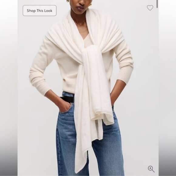 J.Crew Oversized cashmere wrap Ivory - Picture 1 of 8
